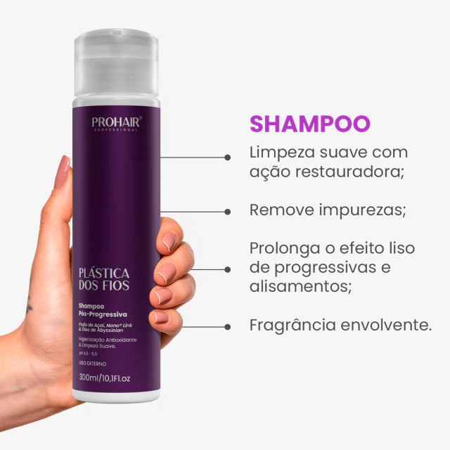 Shampoo Pós Progressiva Plástica dos Fios 300mL - Prohair